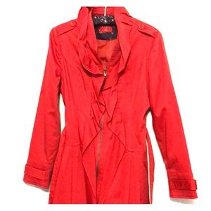 NWOT Elle lightweight belted skirted trench coat